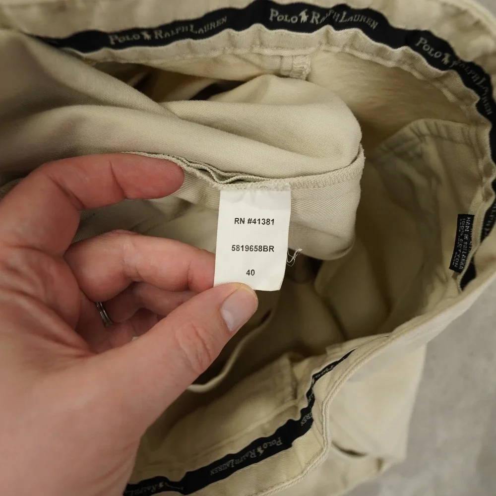 Polo Ralph Lauren Tyler Shorts Men's 40 Light Khaki Pleated Preppy‎ 90s